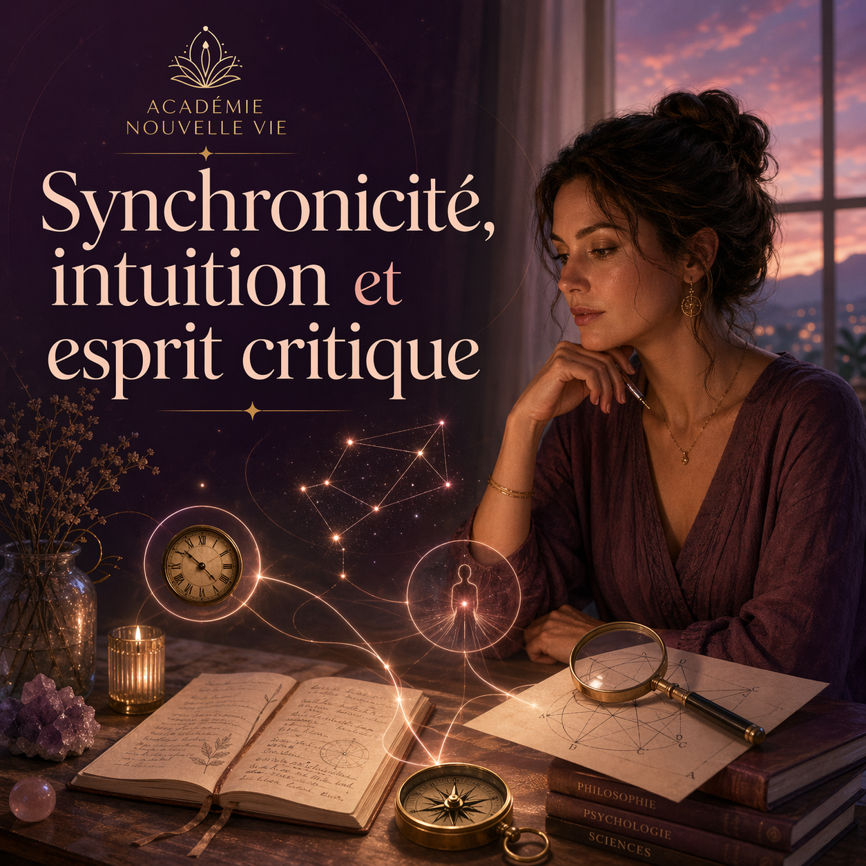 Synchronicité, intuition et esprit critique : comment garder le discernement sans étouffer le vécu synchronicité intuition et esprit critique illustration Académie Nouvelle Vie